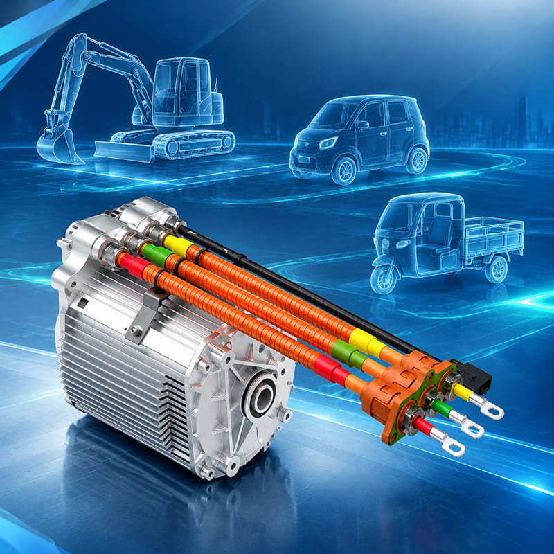 Motor com enrolamento em fita versus motor com enrolamento circular: como escolher para o acionamento elétrico de máquinas de construção?